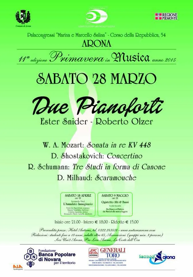 Ester Snider - Concerto a due pianoforti al Palacongressi di Arona (NO)