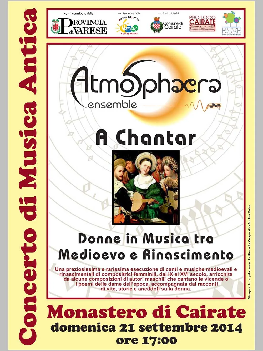 Ester Snider - "A Chantar" Donne in Musica tra Medioevo e Rinascimento al Monastero di Cairate (VA)