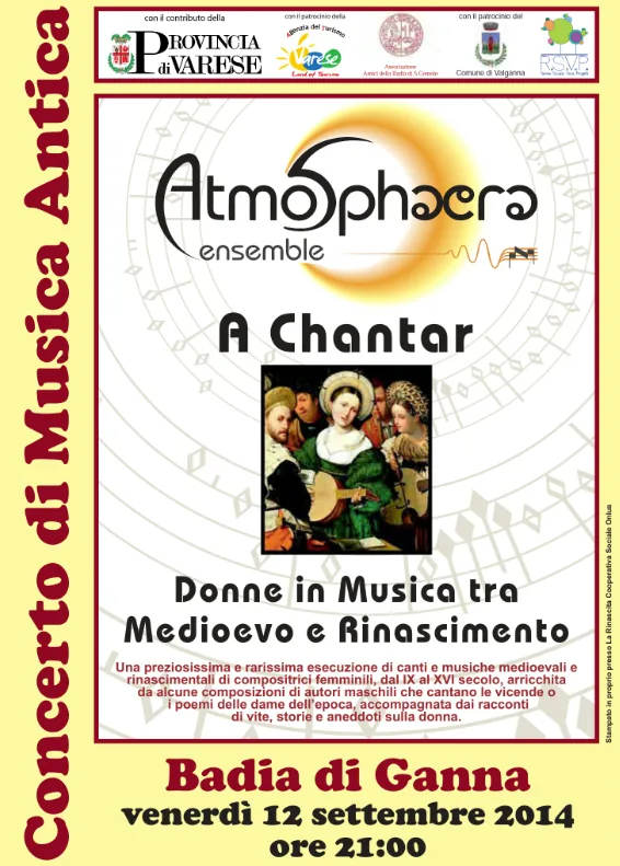 Ester Snider - "A Chantar" Donne in Musica tra Medioevo e Rinascimento alla Badia di Ganna (VA)
